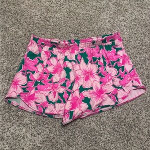 Lilly Pulitzer Pink and Green Floral Pajama Shorts